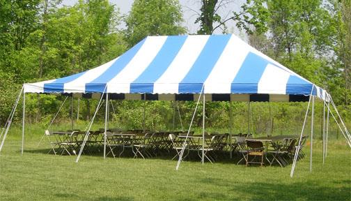 Where to find canopy 20x30 blue and white in Chesterland